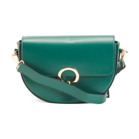 Elegant Green Leather Shoulder Bag - Picture 10 of 12